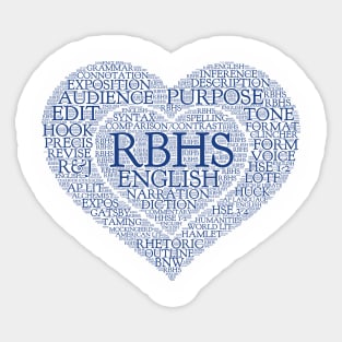 RBHS English Love Blue Text Sticker